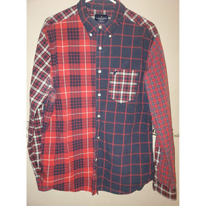Large American Eagle Checkered/Plaid Long Sleeve Button Up Shirt